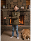 Winterjacke für Kinder mit weichem Plüschfutter 5107 - Khaki