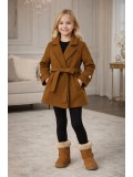 Eleganter Wintermantel für Mädchen 5108  - Braun