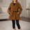 Girls' Elegant Winter Coat 5108  - brown