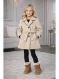 Girls' Woolen Trench Coat 5109  - crem