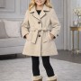 Mädchen-Trenchcoat aus Wollstoff 5109  - Creme