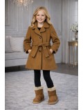 Girls' Woolen Trench Coat 5109  - brown
