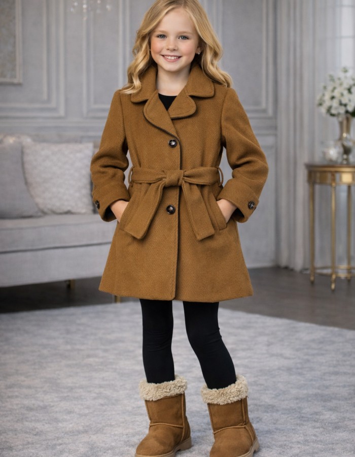 5109 جاكيت جوخ بناتي  - brown
