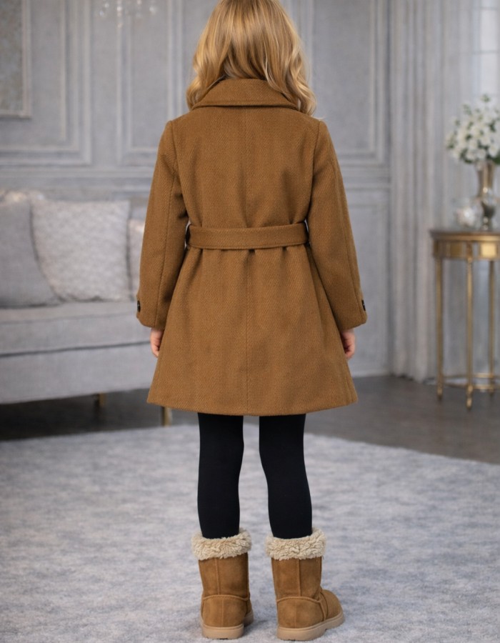 5109 جاكيت جوخ بناتي  - brown