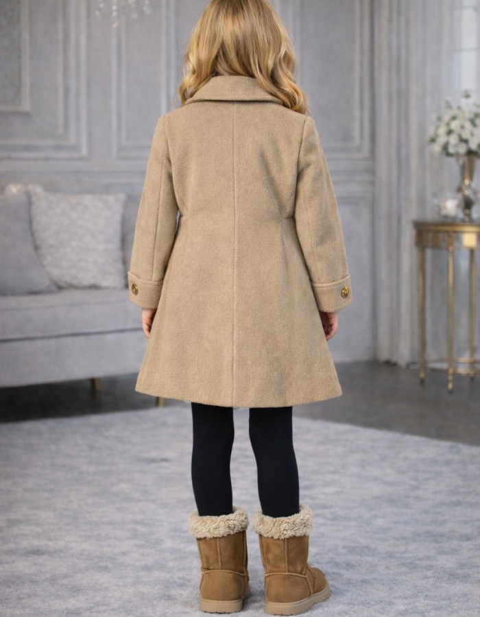 5109 جاكيت جوخ بناتي  - Beige