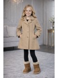 Girls' Woolen Trench Coat 5109  - beige