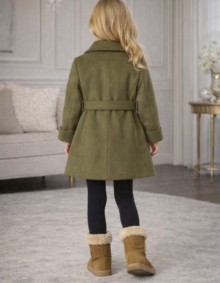 5109 جاكيت جوخ بناتي  - Khaki