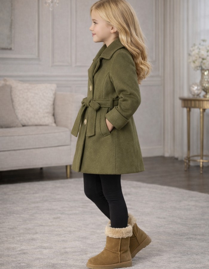 5109 جاكيت جوخ بناتي  - Khaki