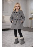 Girls' Woolen Trench Coat 5109  - gray