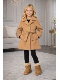 Girls' Woolen Trench Coat 5109  - tan