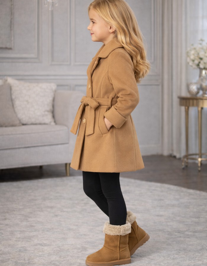 5109 جاكيت جوخ بناتي  - Cognac