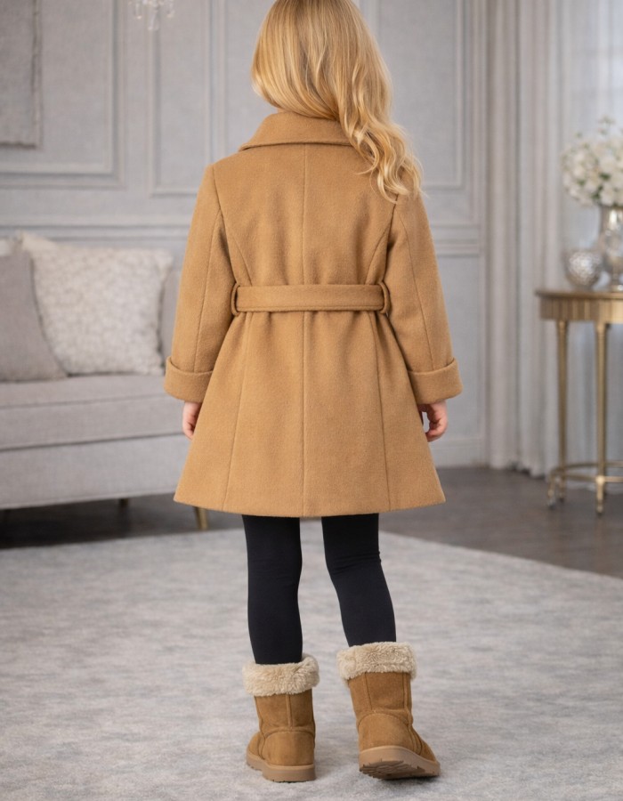 5109 جاكيت جوخ بناتي  - Cognac