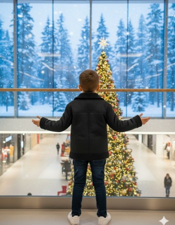 Klassische Kinderjacke mit Fellfutter 5117  - Schwarz