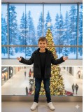 Klassische Kinderjacke mit Fellfutter 5117  - Schwarz