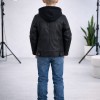 5118 جاكيت جلد مربعات - black
