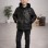 Jungen Lederjacke mit Fellfutter und Kapuze 5121  - Schwarz