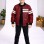 Jungen Lederjacke mit Fellfutter 5123  - Bordeaux