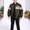 Jungen Lederjacke mit Fellfutter 5123  - Khaki