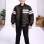 Jungen Lederjacke mit Fellfutter 5123  - Braun