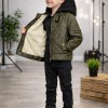 5124 جاكيت جلد مثلثات  - Khaki