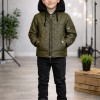 5124 جاكيت جلد مثلثات  - Khaki