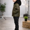 5124 جاكيت جلد مثلثات  - Khaki