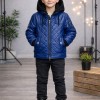 5124 جاكيت جلد مثلثات  - blue