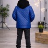 5124 جاكيت جلد مثلثات  - blue