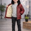 5124 جاكيت جلد مثلثات  - burgundy