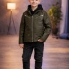 5125 جاكيت جلد صبياني  - khaki
