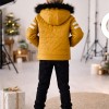 5126 جاكيت جلد صبياني  - yellow
