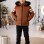 Jungen Lederjacke mit Fellfutter 5126  - Cognac