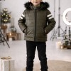5126 جاكيت جلد صبياني  - khaki