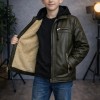 5127 جاكيت جلد صبياني  - khaki