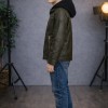 5127 جاكيت جلد صبياني  - khaki
