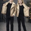 5128 جاكيت جلد ياقة فرو ولادي  - beige