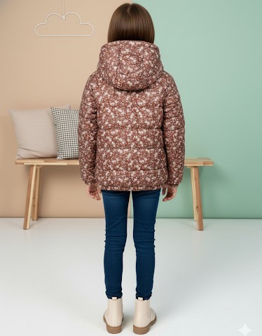 5130 جاكيت نفخ مزهر  - brown