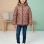 Girls' Floral Winter Jacket with Fur Lining 5130  - brown