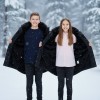 Fur-Lined Winter Parka Jacket for Kids 5138 - black