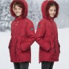 Fur-Lined Winter Parka Jacket for Kids 5138 - red