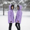 Fur-Lined Winter Parka Jacket for Kids 5138 - purpul
