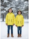 Fur-Lined Winter Parka Jacket for Kids 5138 - yellow