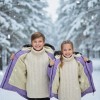 Fur-Lined Winter Parka Jacket for Kids 5138 - purpul