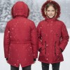 Fur-Lined Winter Parka Jacket for Kids 5138 - red
