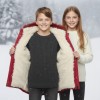 Fur-Lined Winter Parka Jacket for Kids 5138 - red