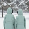Fur-Lined Winter Parka Jacket for Kids 5138 - mint