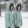 Fur-Lined Winter Parka Jacket for Kids 5138 - mint