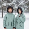 Fur-Lined Winter Parka Jacket for Kids 5138 - mint
