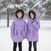 Fur-Lined Winter Parka Jacket for Kids 5138 - purpul