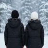 Fur-Lined Winter Parka Jacket for Kids 5138 - black